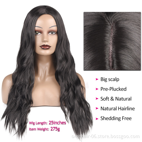 613 Loose Water Wave Wig Ombre Blonde Long Wavy Heat Resistant Synthetic Hair Weave Wigs For Women Use and Cosplay